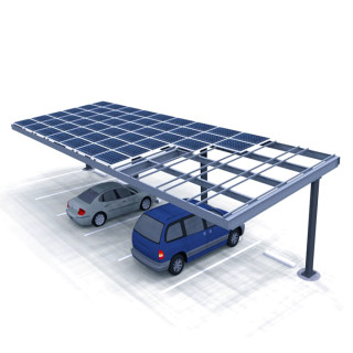 Flexible 1-20kw Galvanized Steel PV Panel Solar Mounting Structure For Carport